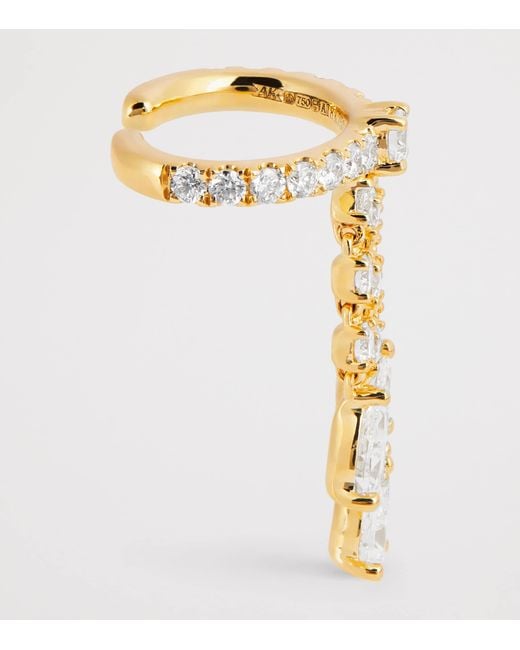 Anita Ko Metallic And Diamond Fringe Single Ear Cuff