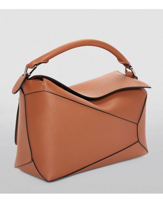 Loewe Brown Leather Puzzle Edge Top-handle Bag