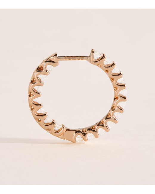Harrods Metallic Medium And Diamond Hoop Earrings