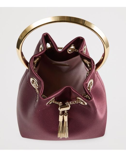 Jimmy Choo Purple Satin Bon Bon Top-Handle Bag