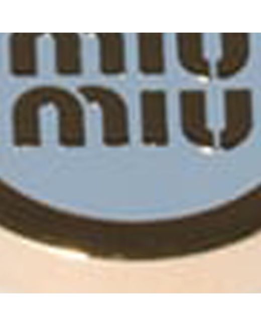 Miu Miu Metallic Enamel Logo Necklace