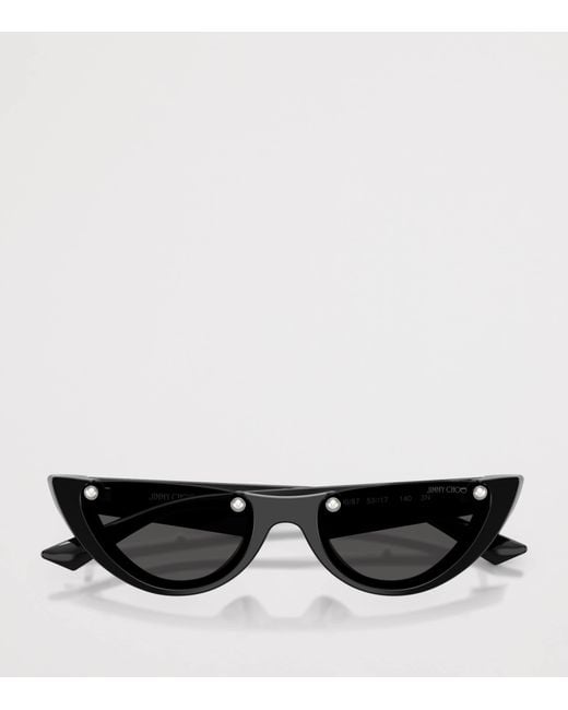 Jimmy Choo Black Oval Sunglasses