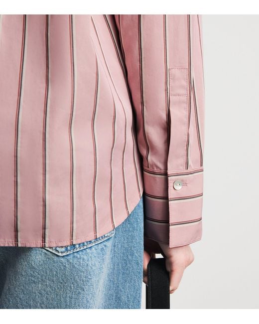 Vince Pink Cotton Stripe Shirt