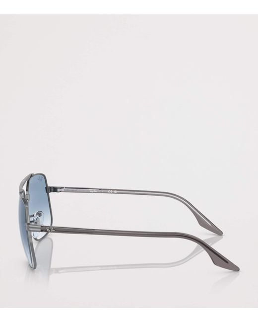 Ray-Ban Blue Metal Square Sunglasses