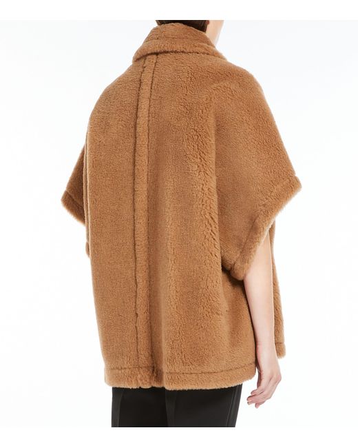 Max Mara Brown Camel Wool-Silk Tebe Cape