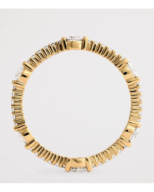 Melissa Kaye Metallic And Diamond Sadie Alternating Eternity Band