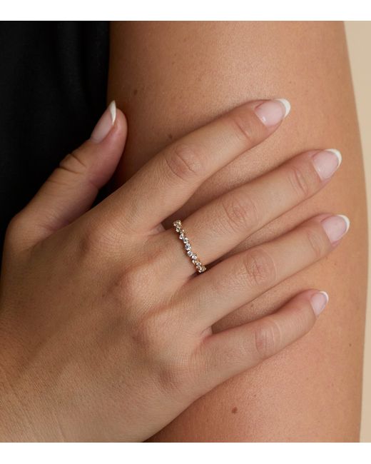 Astrid & Miyu Brown Plated Crystal Scatter Band Ring