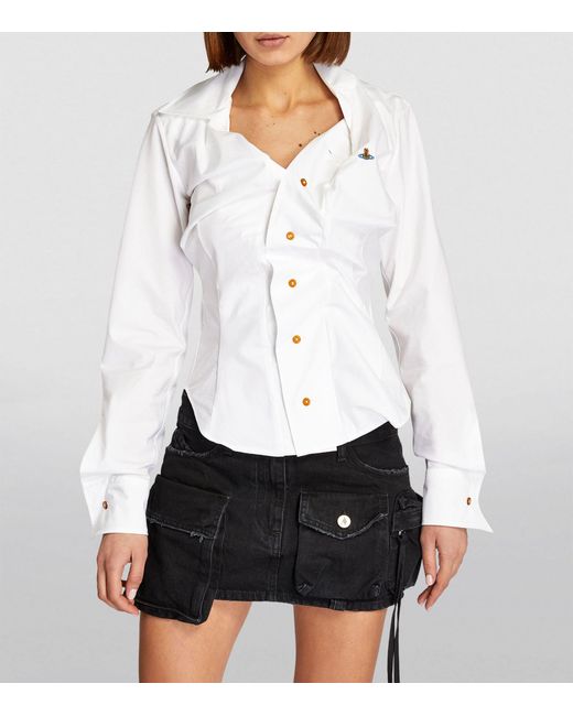 Vivienne Westwood White Asymmetric Drunken Shirt
