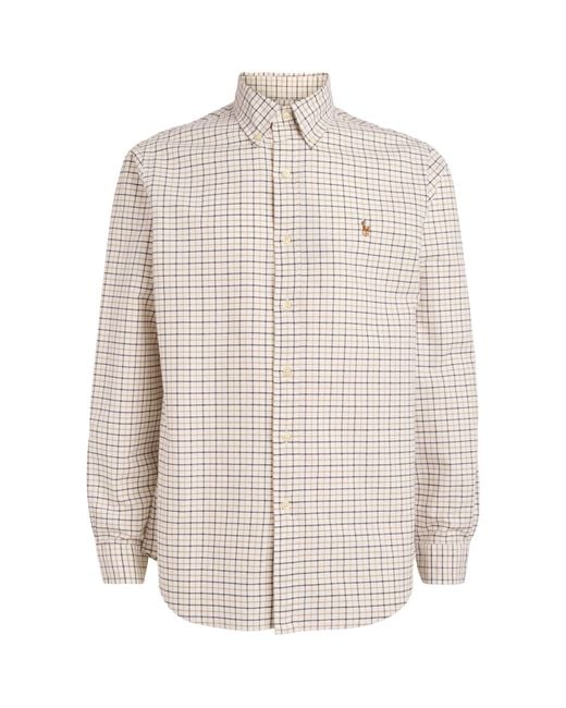 Polo Ralph Lauren White Custom-Fit Tattersall Oxford Shirt for men