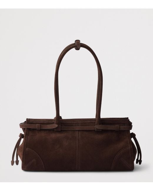 Prada Brown Medium Suede Bonnie Shoulder Bag