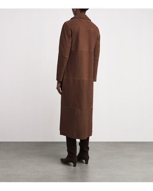 Rixo Brown Suede Astraea Coat