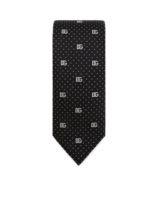 Dolce & Gabbana Black Silk Logo Tie for men