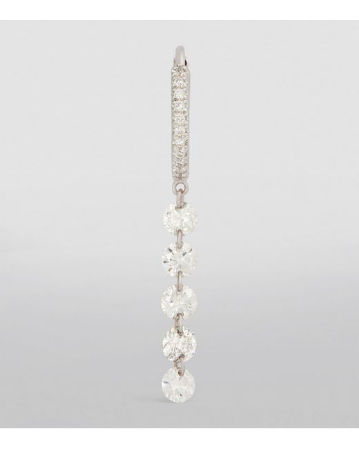 PERSÉE White And Diamond Circle Single Hoop Earring