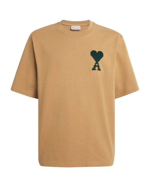 AMI Natural Cotton Zigzag Logo T-Shirt for men