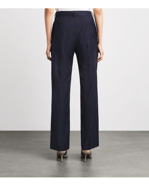 Blazé Milano Blue Virgin Wool Check Lundy Tailored Trousers