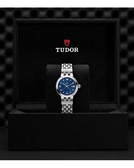Tudor Blue Stainless Steel And Diamond Clair De Rose Watch
