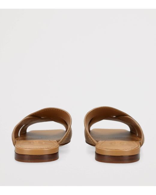 Tod's Brown Leather T-Strap Sandals
