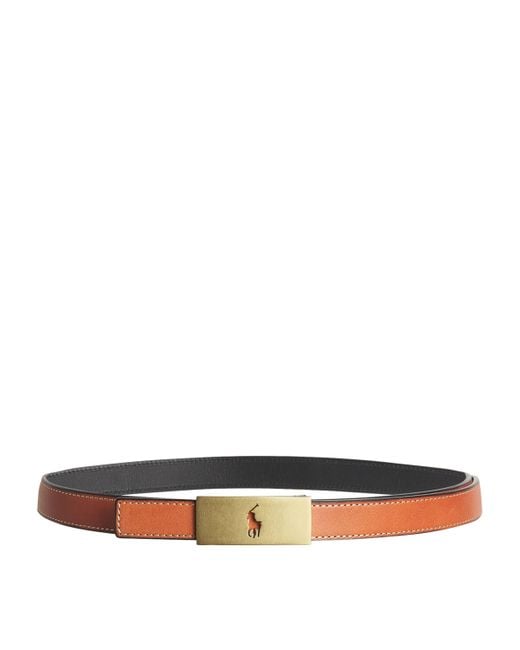 Polo Ralph Lauren Black Leather Reversible Polo Id Belt