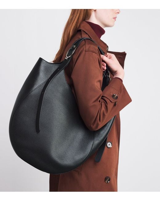 Longchamp Black Extra Large Leather Le Foulonné Top-Handle Bag