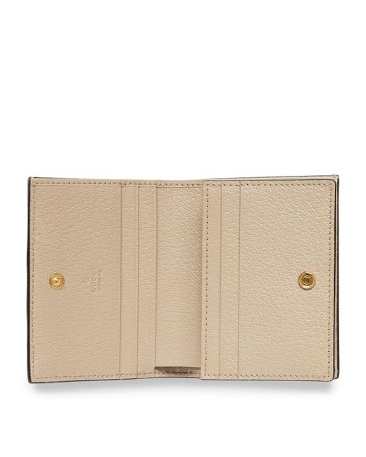 Gucci Natural Leather-Gg Supreme Canvas Ophidia Card Case Wallet