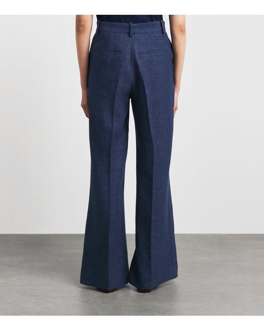 Polo Ralph Lauren Blue Linen-Cotton Beaton Trousers