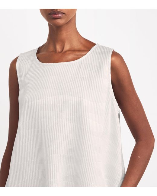 Eskandar White Silk A-Line Shell Tank Top