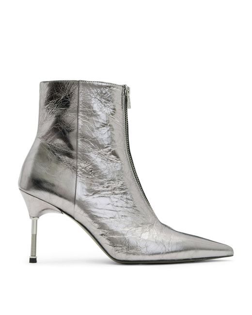 AllSaints Gray Metallic Leather Natasha Boot 52