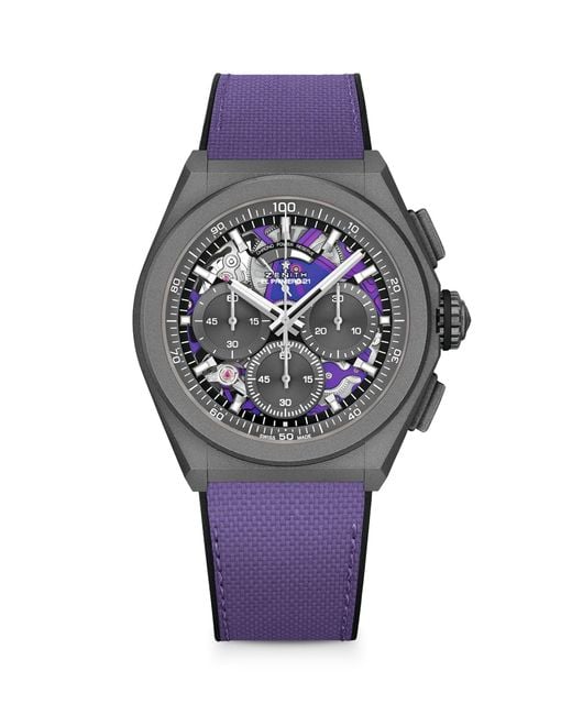 Zenith Purple Titanium Defy El Primero 21 Watch 44mm for men