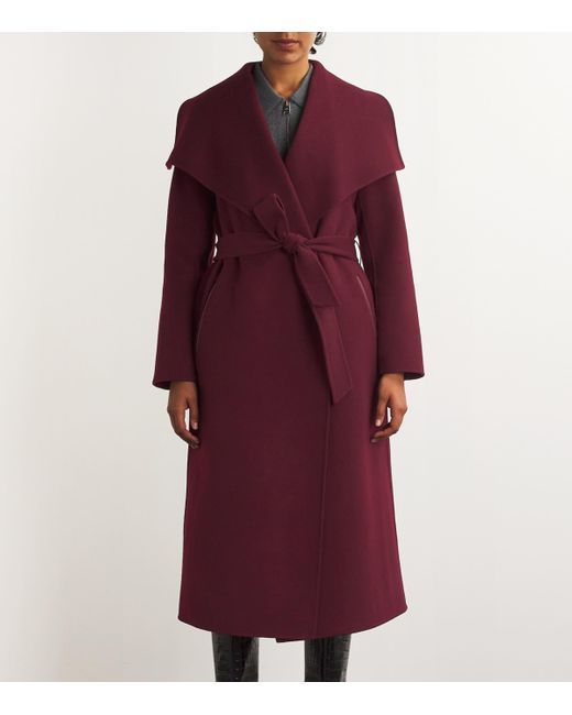 Mackage Wool Mai Cn Wrap Coat in Purple Lyst UK