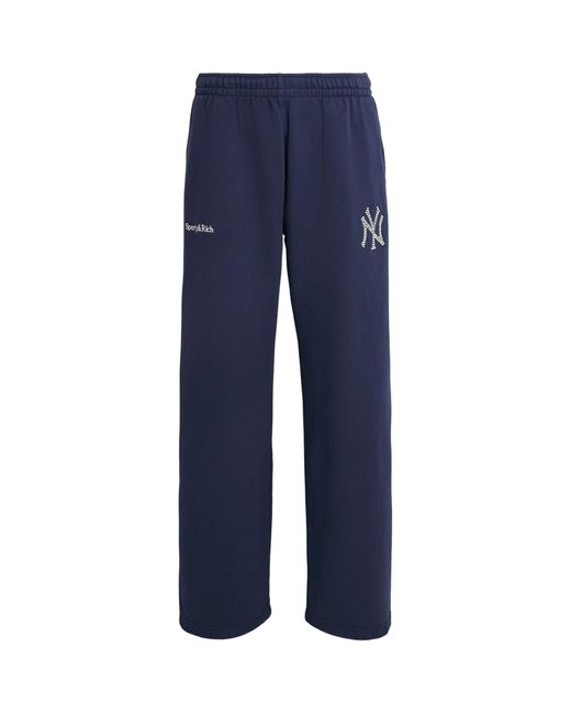 Sporty & Rich Blue X The New York Yankees Embellished Sweatpants