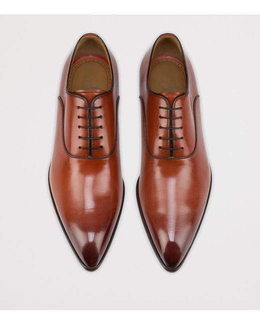 Christian Louboutin Brown Pelvis Leather Oxford Shoes for men