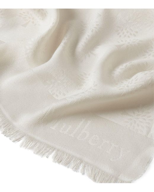 Mulberry White Silk-Organic Cotton Tree Scarf