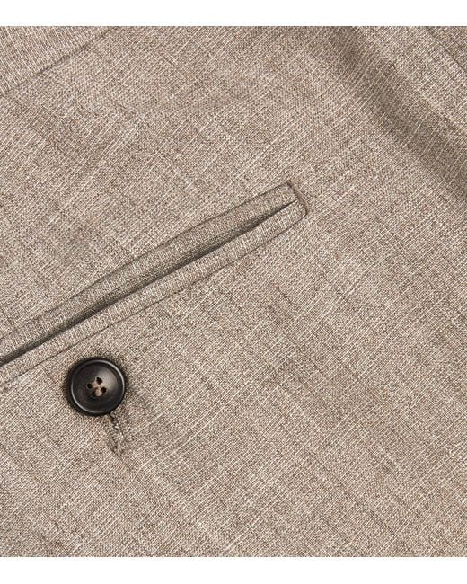 Giorgio Armani Natural Linen-blend Single-breasted Two-piece Suit for men
