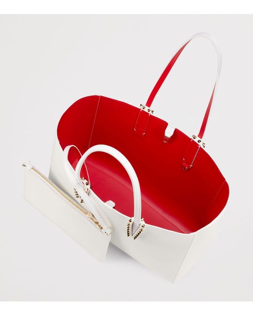 Christian Louboutin White Cabata Small Leather Tote Bag