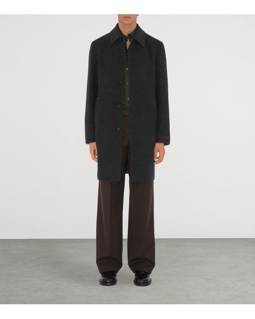 Burberry Black Wool Mid-Length Car Coat for men