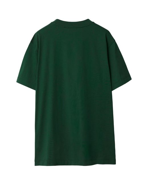 Burberry Green Embroidered Ekd T-shirt for men