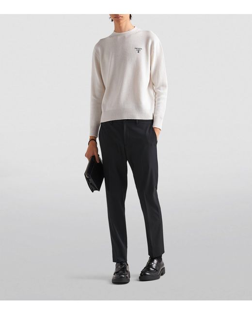 Prada Blue Stretch Slim Trousers for men