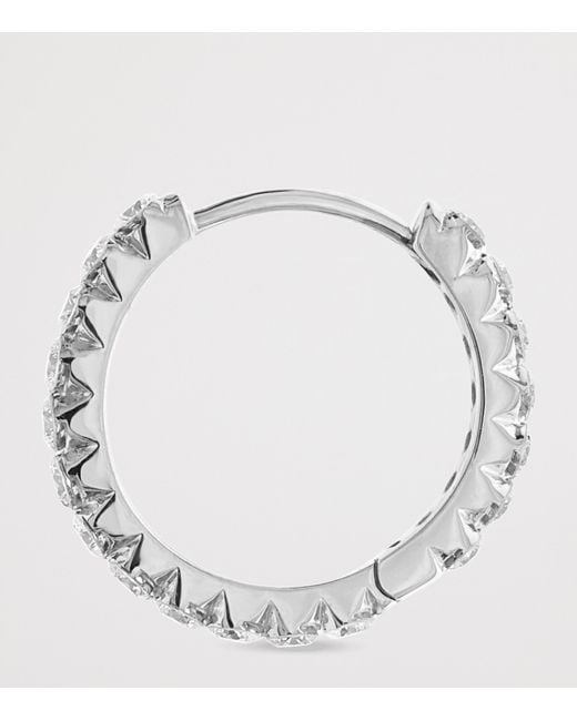 Maria Tash White Invisible Set Diamond Eternity Single Hoop Earring