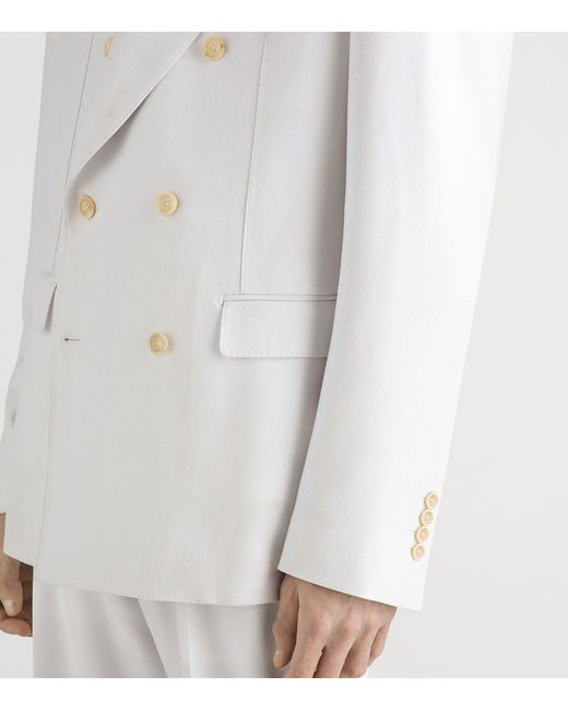 Dolce & Gabbana White Double-Breasted Blazer for men
