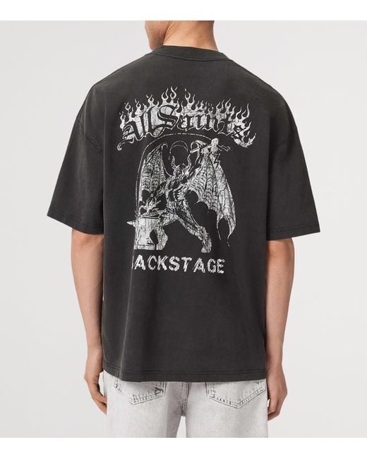 AllSaints Black Organic Cotton Repeat T-Shirt for men