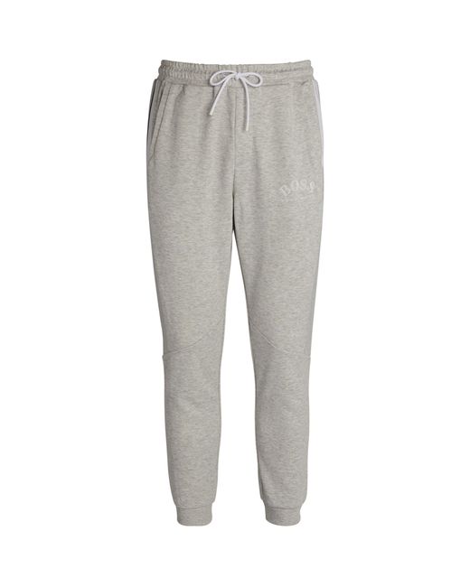 BOSS by Hugo Boss Cotton Logo Panelled Sweatpants in Gray for Men - Lyst