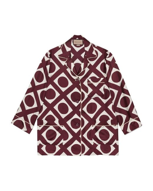Gucci Red Patterned Pyjama Shirt