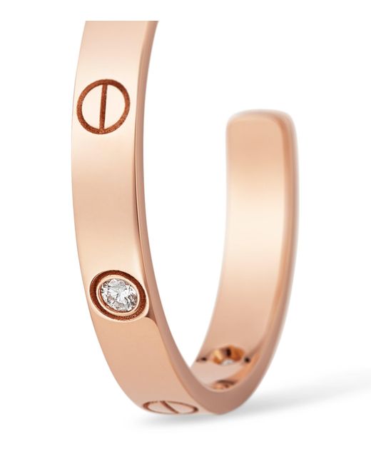 Cartier Metallic And Diamond Love Hoop Earrings