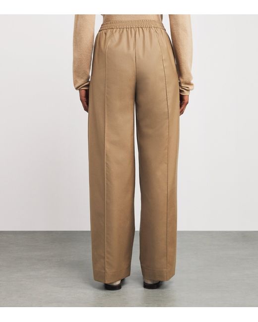 Yves Salomon Natural Wool-Silk Trousers