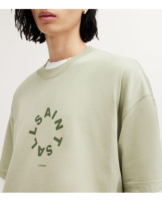 AllSaints Green Organic Cotton Tierra T-shirt for men