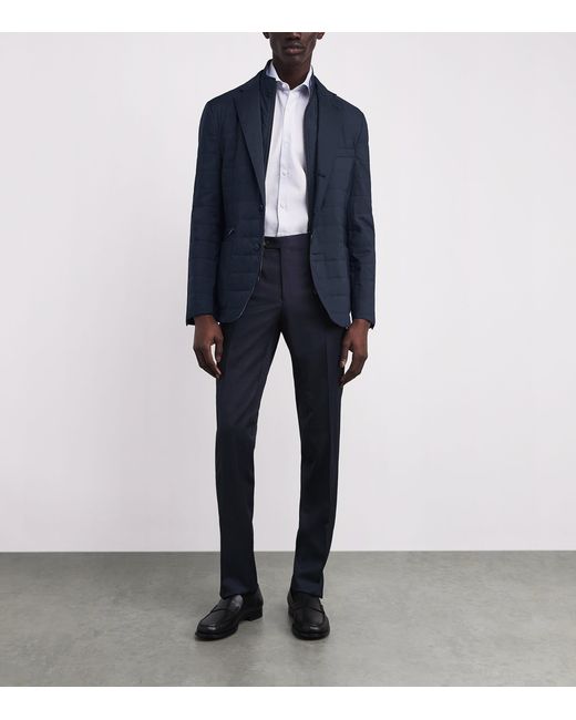 Corneliani Blue Technical Hybrid Blazer Jacket for men