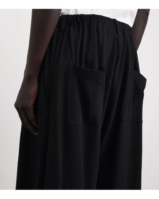 Yohji Yamamoto Black Cotton-Linen Elasticated Shorts for men