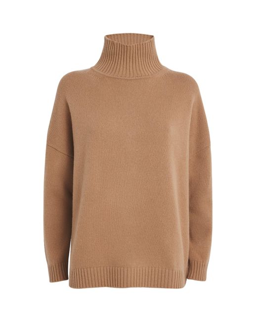 Weekend by Maxmara Brown Virgin Wool High-Neck Sweater
