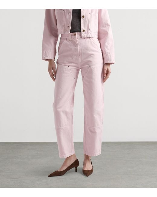 Prada Pink Cotton Canvas Five-Pocket Trousers