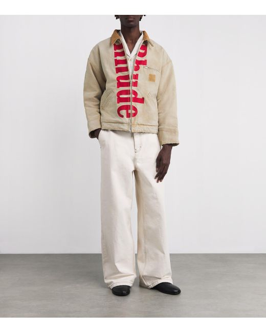 Rhude Pink Cotton Padded Field Jacket for men